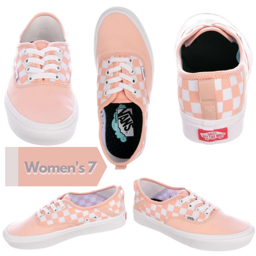 🏄‍♀️Vans Comfycush Authentic SF Checker Spanish Villa White Canvas Collapsib…